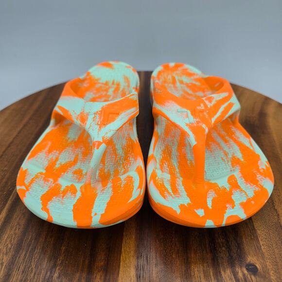 Telic Sandals Women's 6 2XS Orange Slip On Comfort Recovery USA Thong Flip Flops - Picture 2 of 6
